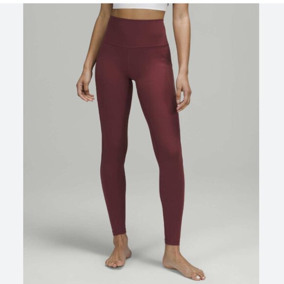 Lululemon Align High-Rise Pant Leggings with Pockets 28" Mulled Wine Red Merlot - Picture 1 of 16